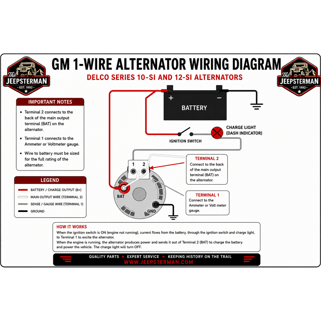 Alternator Conversion Kit, 12 Volt, 4-134, 1941-1971, Willys and Jeep Vehicles - The JeepsterMan