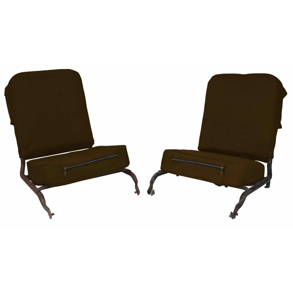 Big Willy Canvas Front Seat Cover & Cushion Set, (1945-1971) Willys Jeep CJ2A, CJ3A, CJ3B, M38, M38A1 - The JeepsterMan