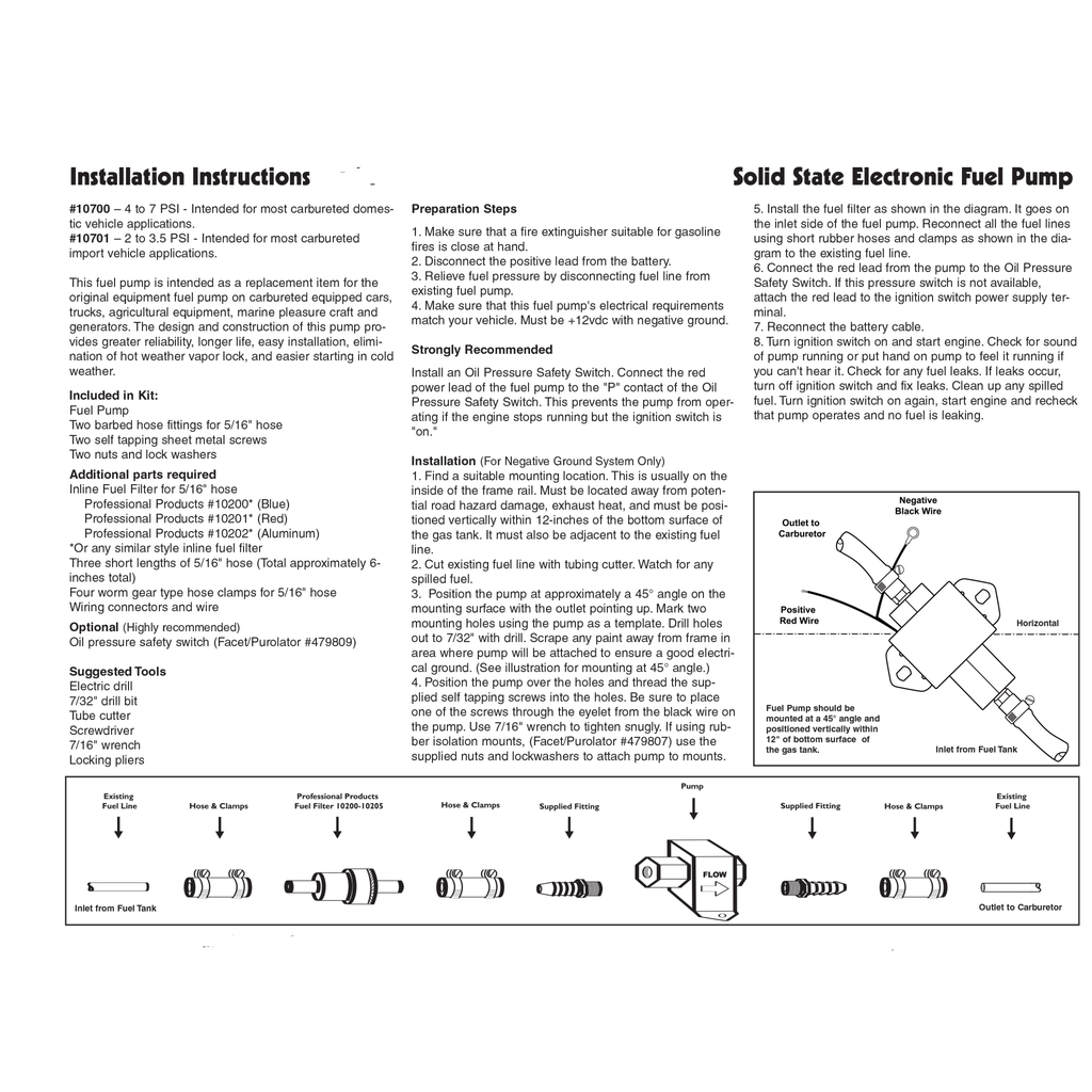 Electric Fuel Pump, 4 - 7 PSI, Universal, 1941 - 1976, Willys and Jeep Vehicles - The JeepsterMan