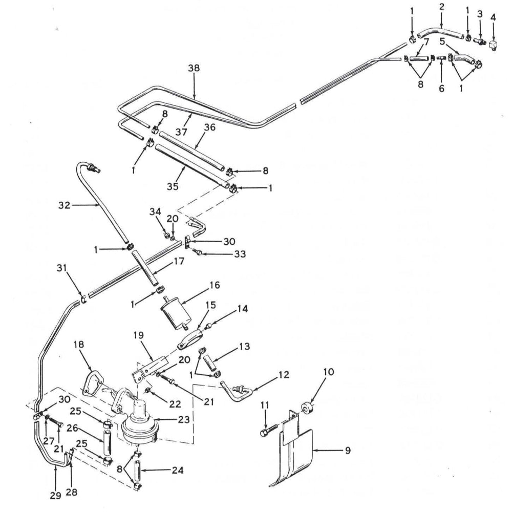 Fuel Line to Carburetor, Steel, Dauntless 225 V6, 1965 - 1971, Jeep CJ - 5, CJ - 6, Jeepster Commando - The JeepsterMan