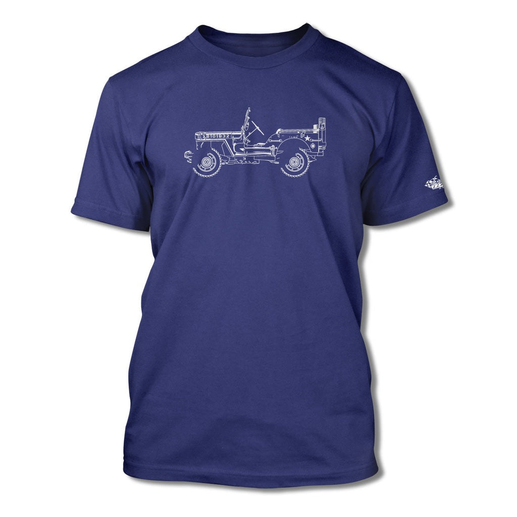 Jeep Willys WWII 1941 - 1945 T-Shirt - Men - Side View - The JeepsterMan