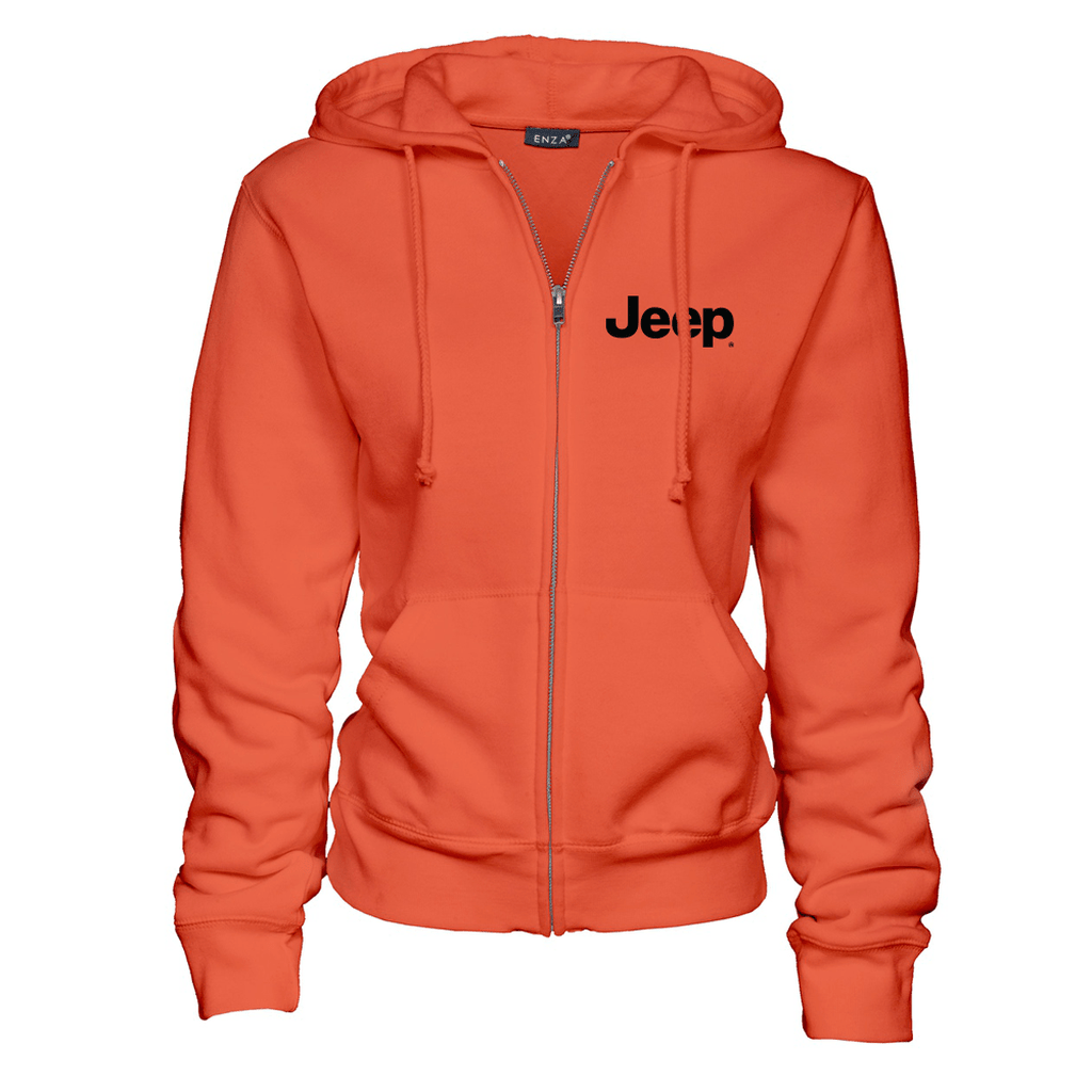 Ladies Jeep® Text Zip Hooded Sweatshirt - Harvest Orange - The JeepsterMan