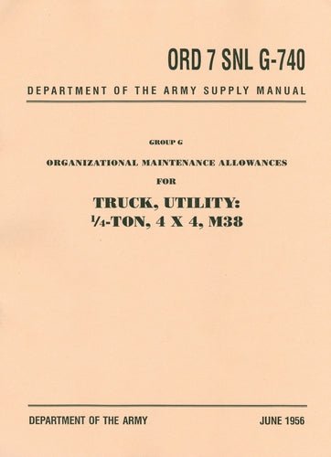 Supply Manual M38 ORD 7 SNL G - 740 - The JeepsterMan