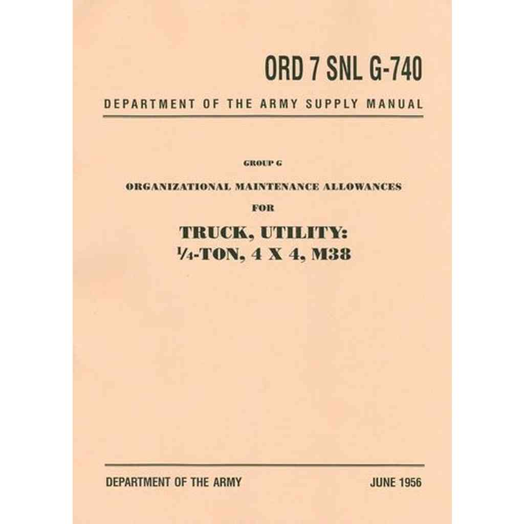 Supply Manual M38 ORD 7 SNL G - 740 - The JeepsterMan