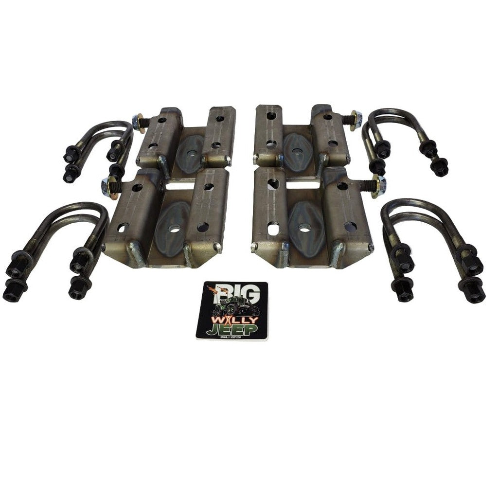 U Bolt Skid Plate Kit, 1941 - 1968, Willys Jeep, CJ2A, CJ3A, CJ3B, MB, GPW, M38 - The JeepsterMan