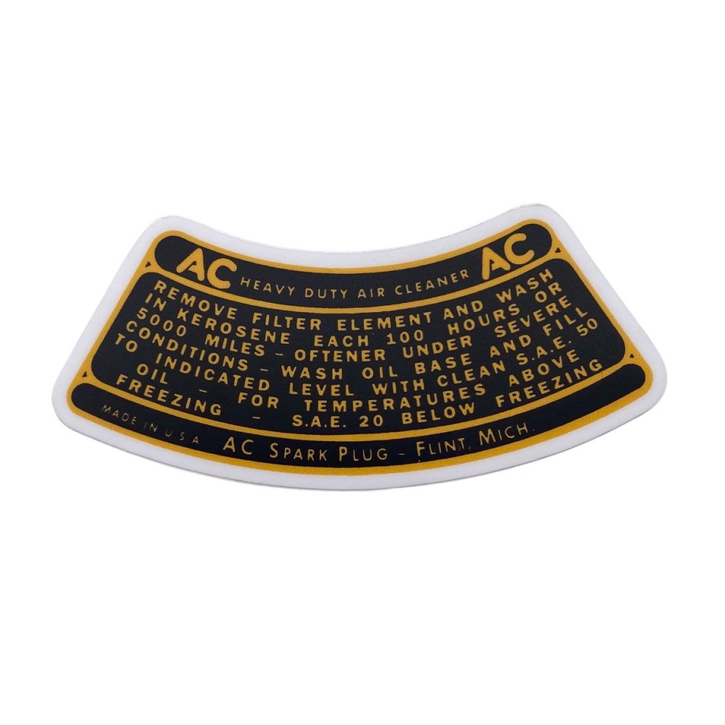 226 Air Cleaner Decal, Black and Orange, 1954-1964 Willys Pick Up and Station Wagon - The JeepsterMan