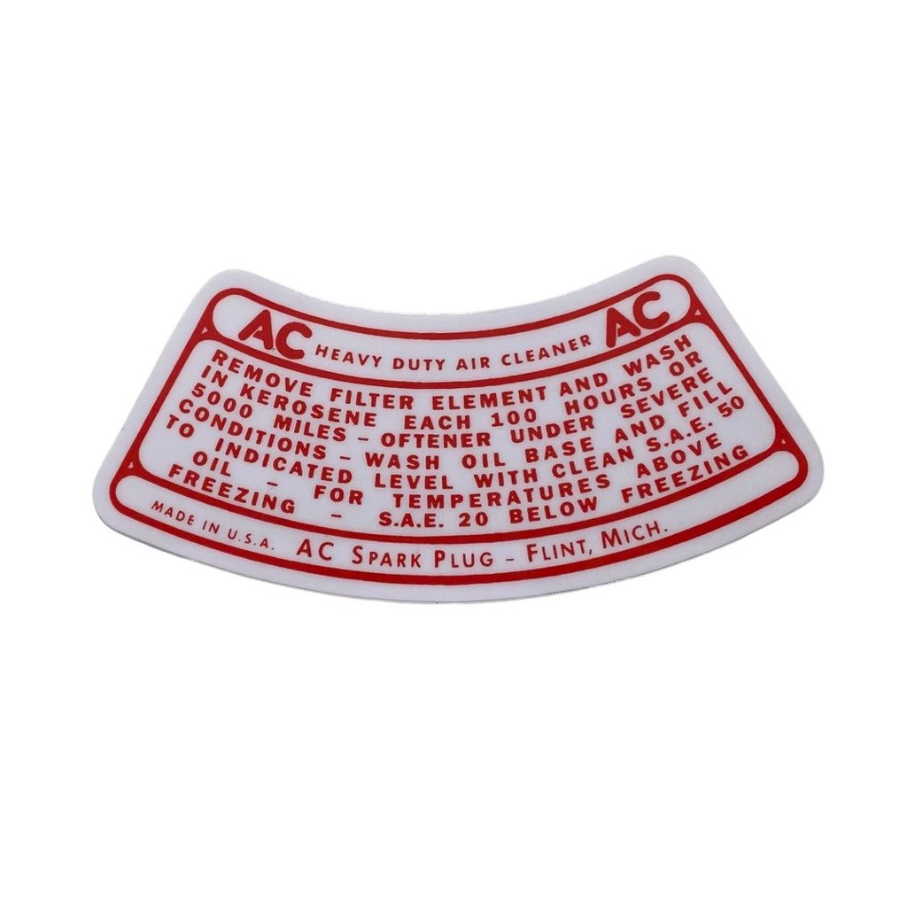 226 Air Cleaner Decal, Red and White, 1954-1964 Willys Pick Up and Station Wagon - The JeepsterMan