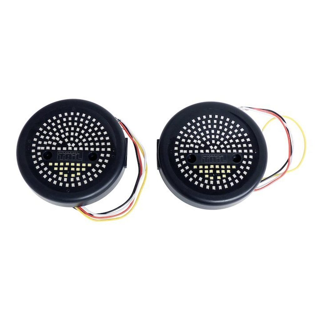 5' Round LED Tail Light Kit, 1955-1986, Jeep CJ5, CJ6, CJ7, and CJ8 - The JeepsterMan