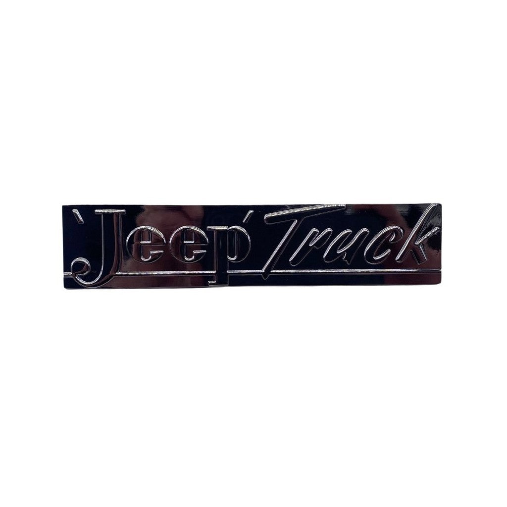 Chrome Hood "Jeep Truck" Name Plate, 1947-1949, Willys Jeep Pickup Truck - The JeepsterMan