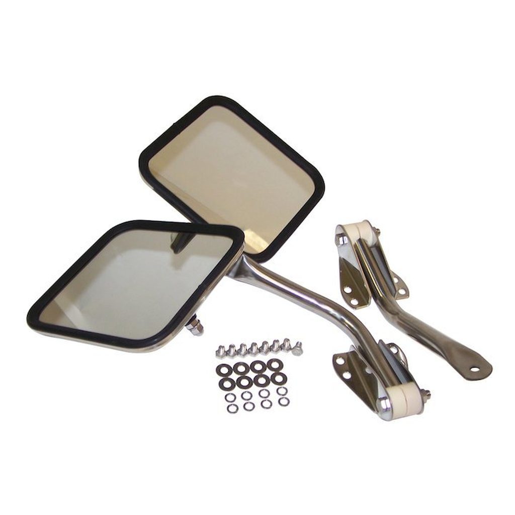 Complete Side Mirror Set (Stainless), 1955-1986, Jeep CJ-5, CJ-6, CJ-7, & CJ-8 - The JeepsterMan