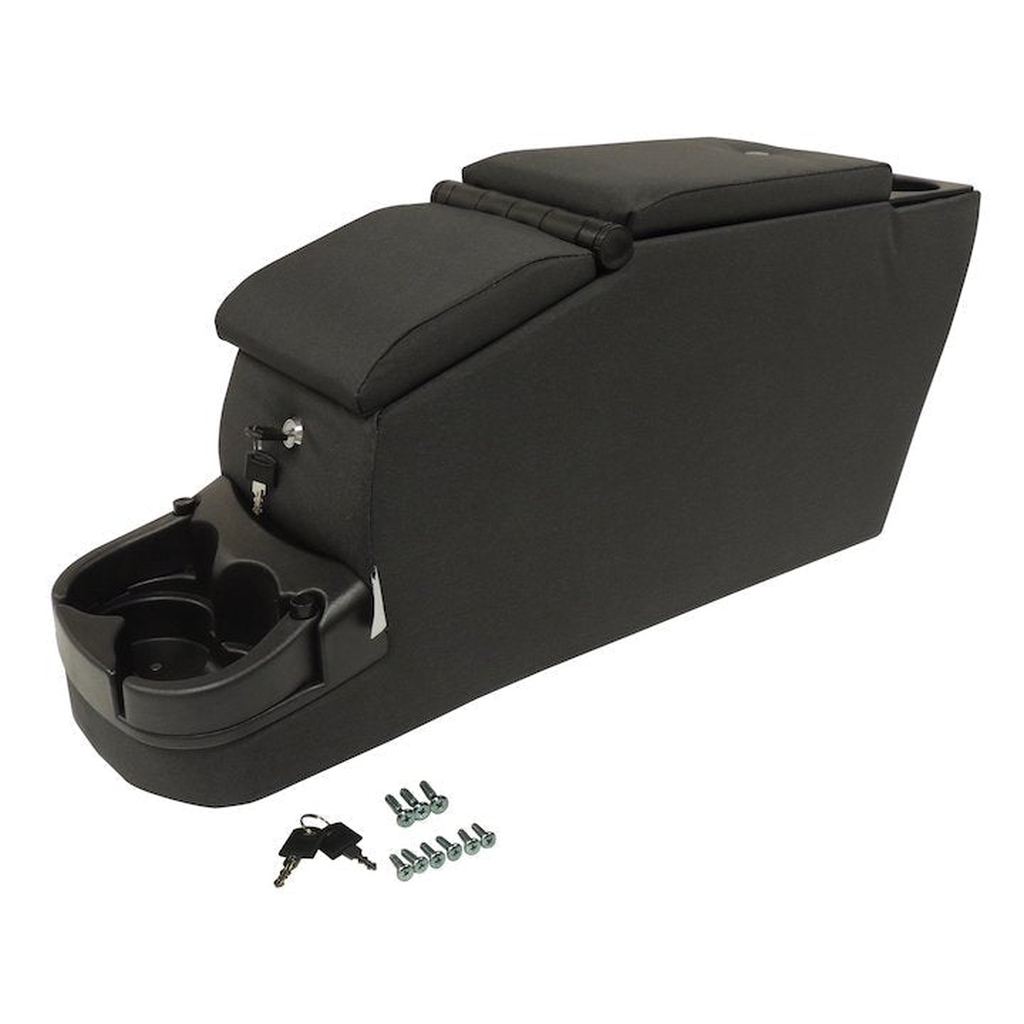 Deluxe Dual Locking Center Console (Black Denim), 1976-1986, Jeep CJ-7 - The JeepsterMan