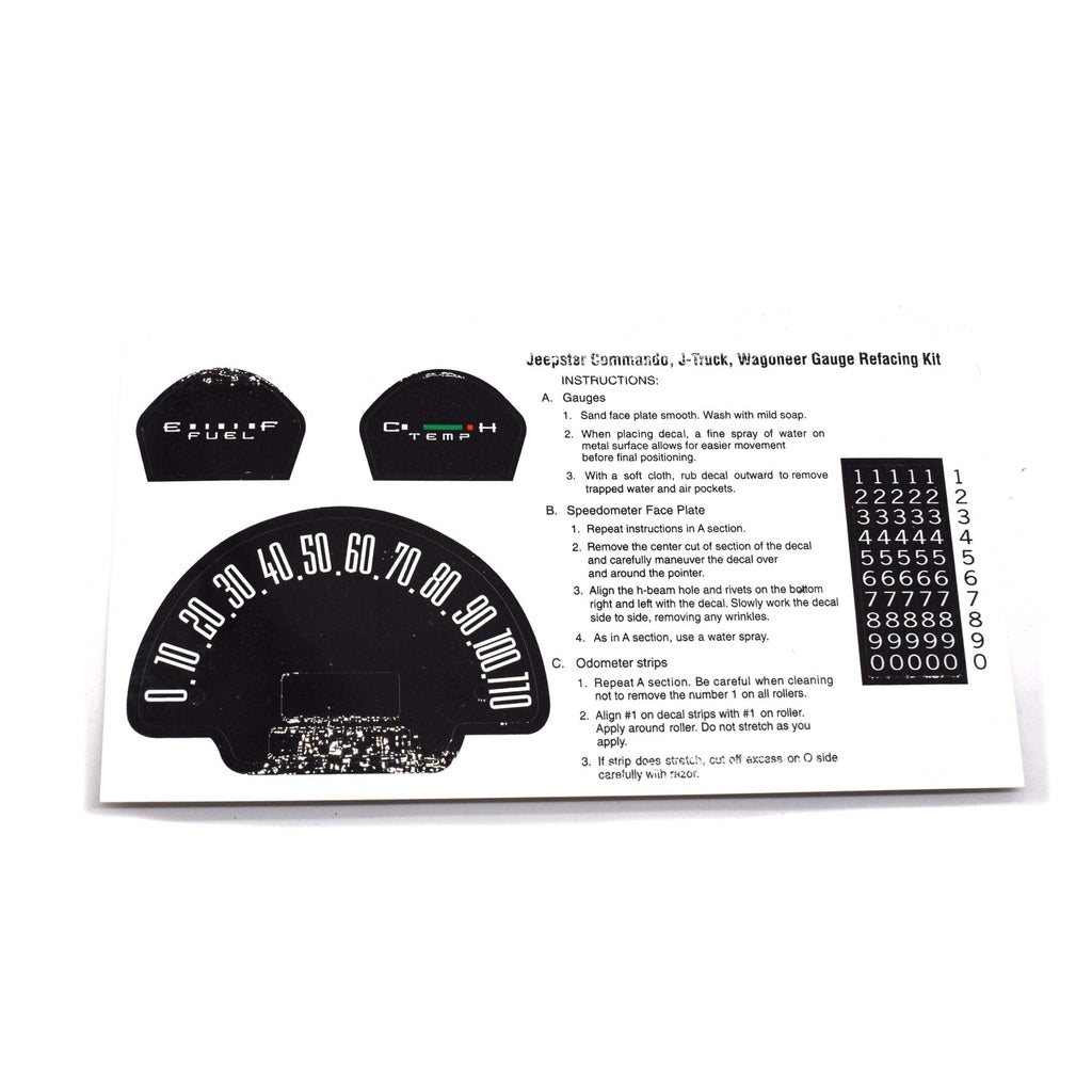 Gauges Panel Overlay, 1962-1973, Jeepster Commando, J Series, Wagoneer, Commando - The JeepsterMan