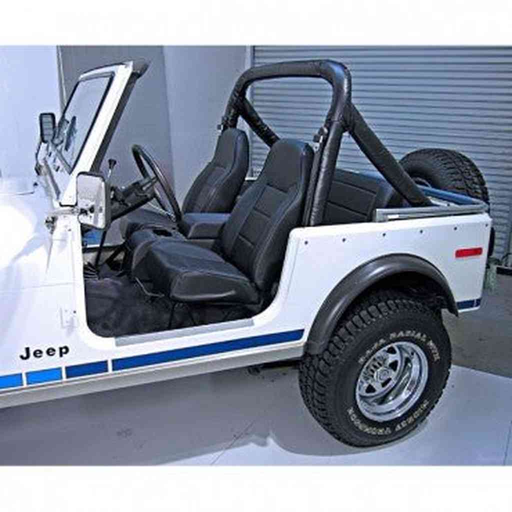 High Back Front Seat, Non-Recline, Black Denim, 1976-1986, CJ-5, CJ-7, & CJ-8 - The JeepsterMan