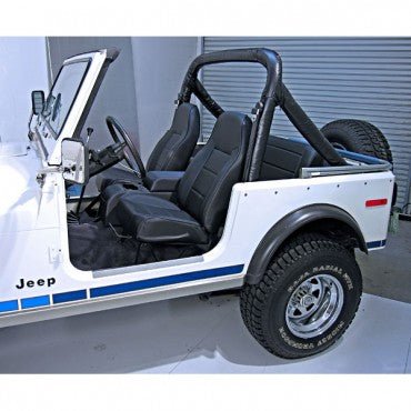 High Back Front Seat, Non-Recline, Black Denim, 1976-1986, CJ-5, CJ-7, & CJ-8 - The JeepsterMan