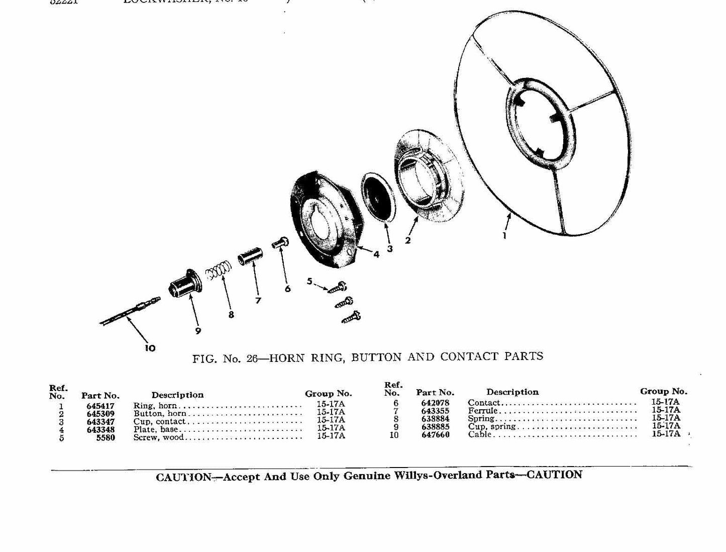 Horn Ring, Chrome Plated, 1946-1949, Jeepster and Station Wagon - The JeepsterMan