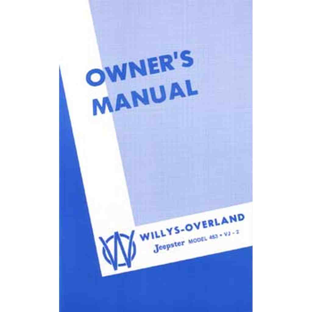 Owners Manual, Jeepster, Willys-Overland, Model 463 VJ - 2 - The JeepsterMan
