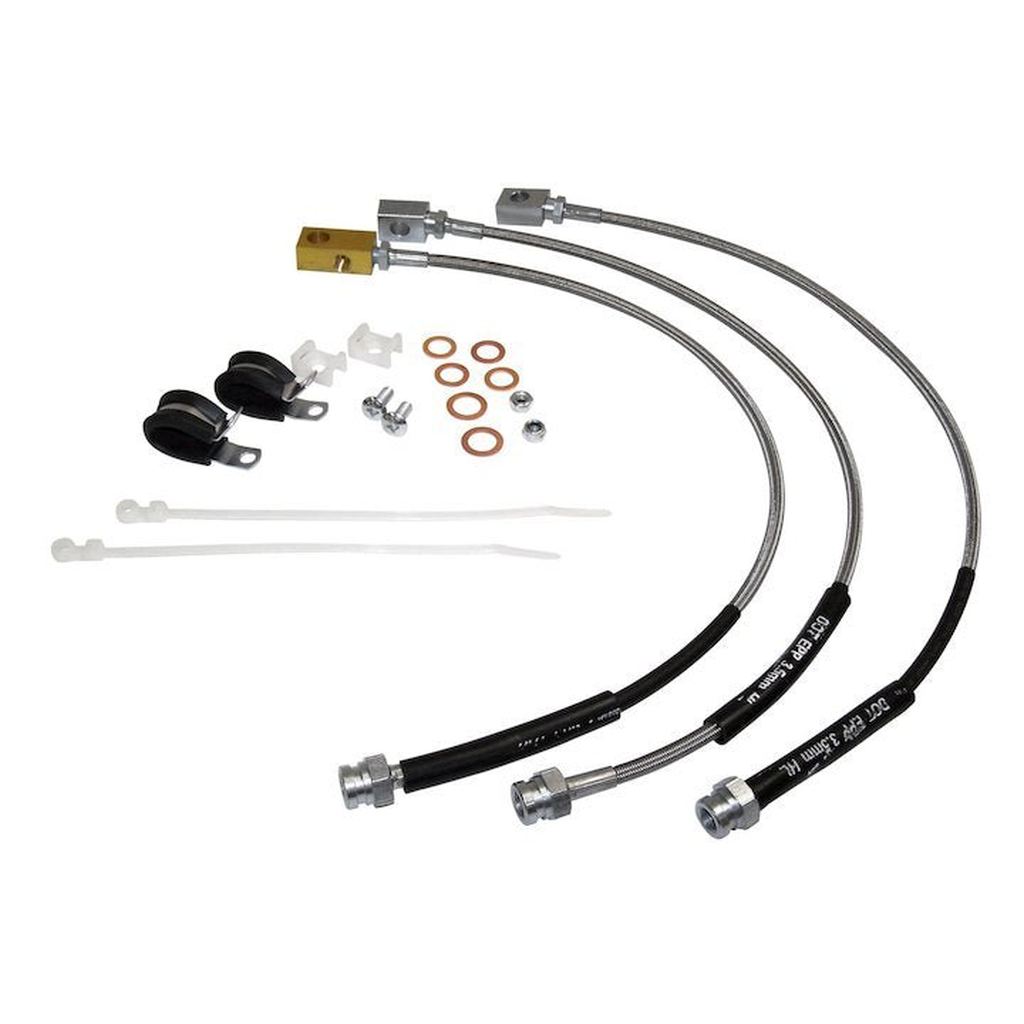 Stainless Steel Brake Hose Kit, 1982-1986, CJ-5, CJ-7, CJ-8 - The JeepsterMan