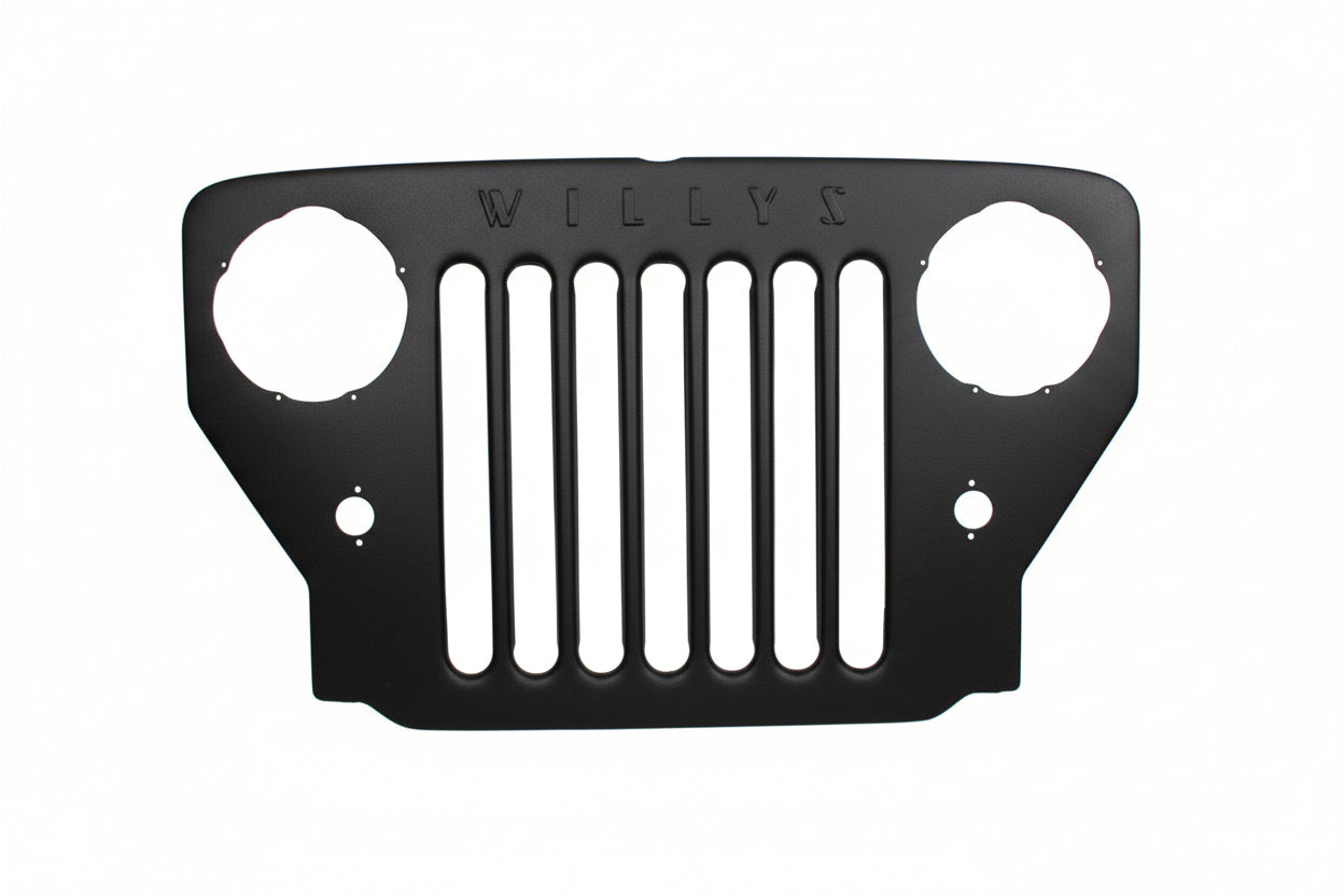 Steel Radiator Grille w/ Willys Logo, 1953-1964, CJ3B, Willys Jeep - The JeepsterMan
