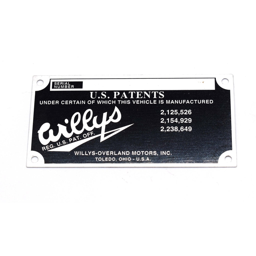 VIN Registration Data Plate, 1941-1971, Willys and Jeep - The JeepsterMan