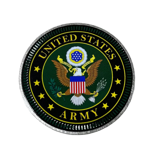 United States Army emblem on a textured surface