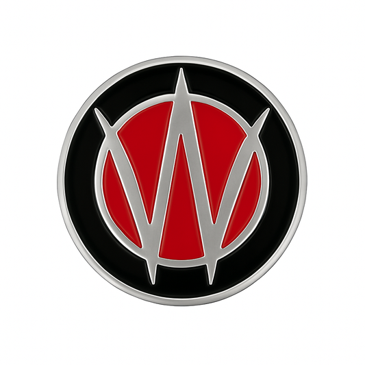 Willys Overland Center Emblem, Silver, 1953-1963, Willys Station Wagon and Pick Up