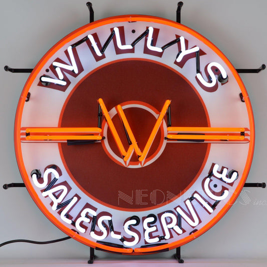 Jeep Willys Sales Service Neon Sign