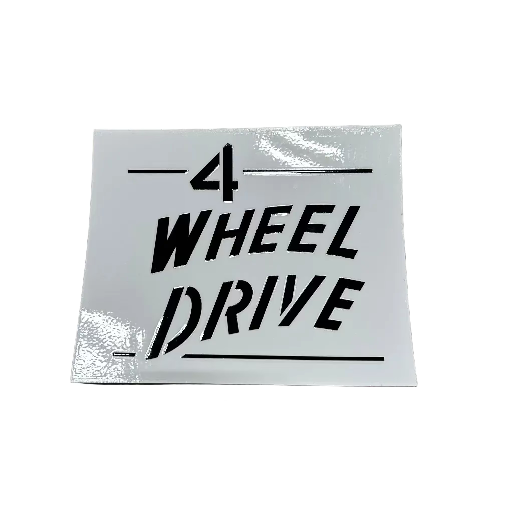 Sticker with '4 Wheel Drive' text on a white background