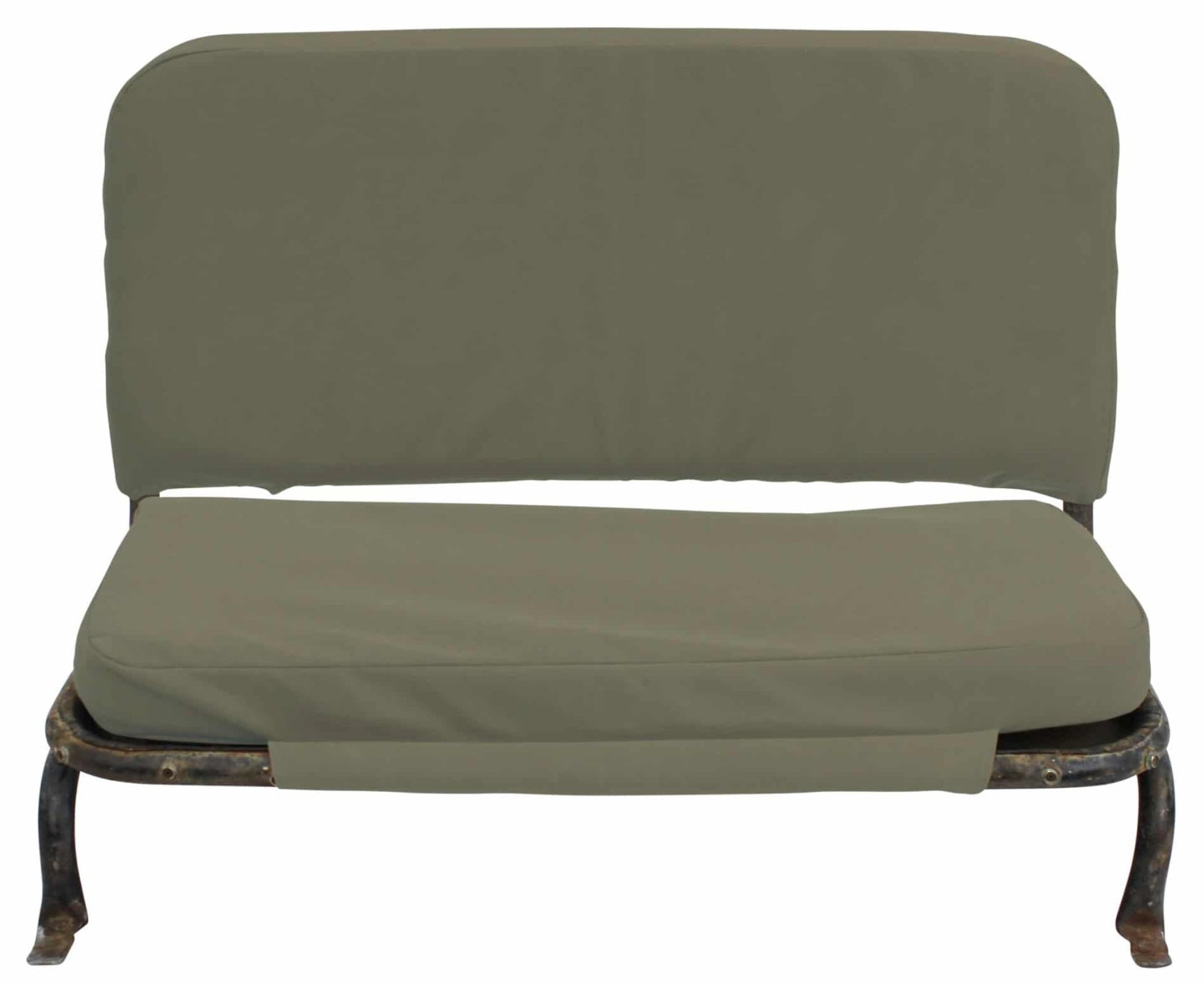 Big Willy 15" Rear Canvas Bench Seat Cover & Cushion (Tall Back), (1945-1968) Willys Jeep CJ2A(Late), CJ3A, CJ3B - The JeepsterMan