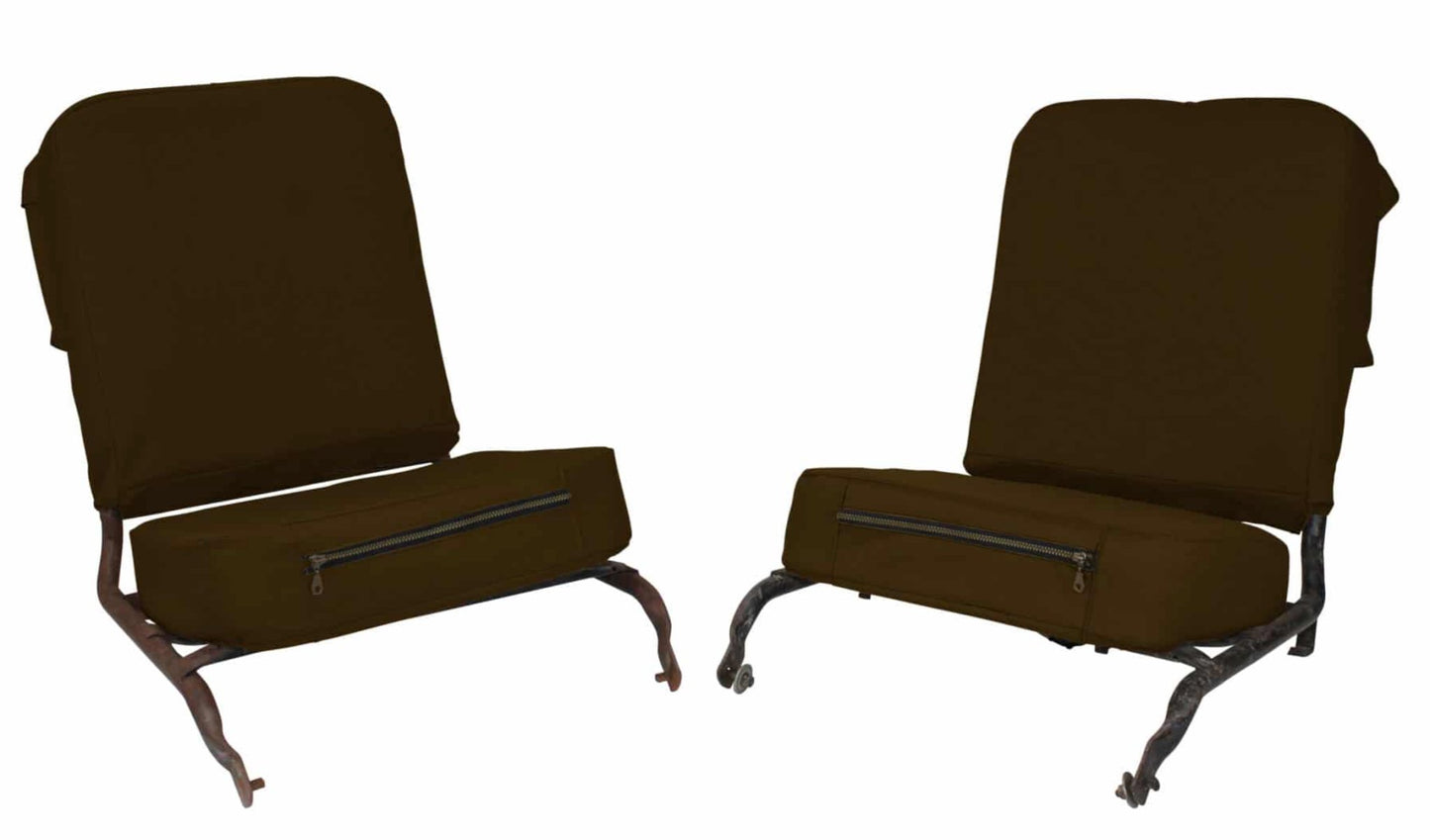 Big Willy Canvas Front Seat Cover & Cushion Set, (1945-1971) Willys Jeep CJ2A, CJ3A, CJ3B, M38, M38A1 - The JeepsterMan