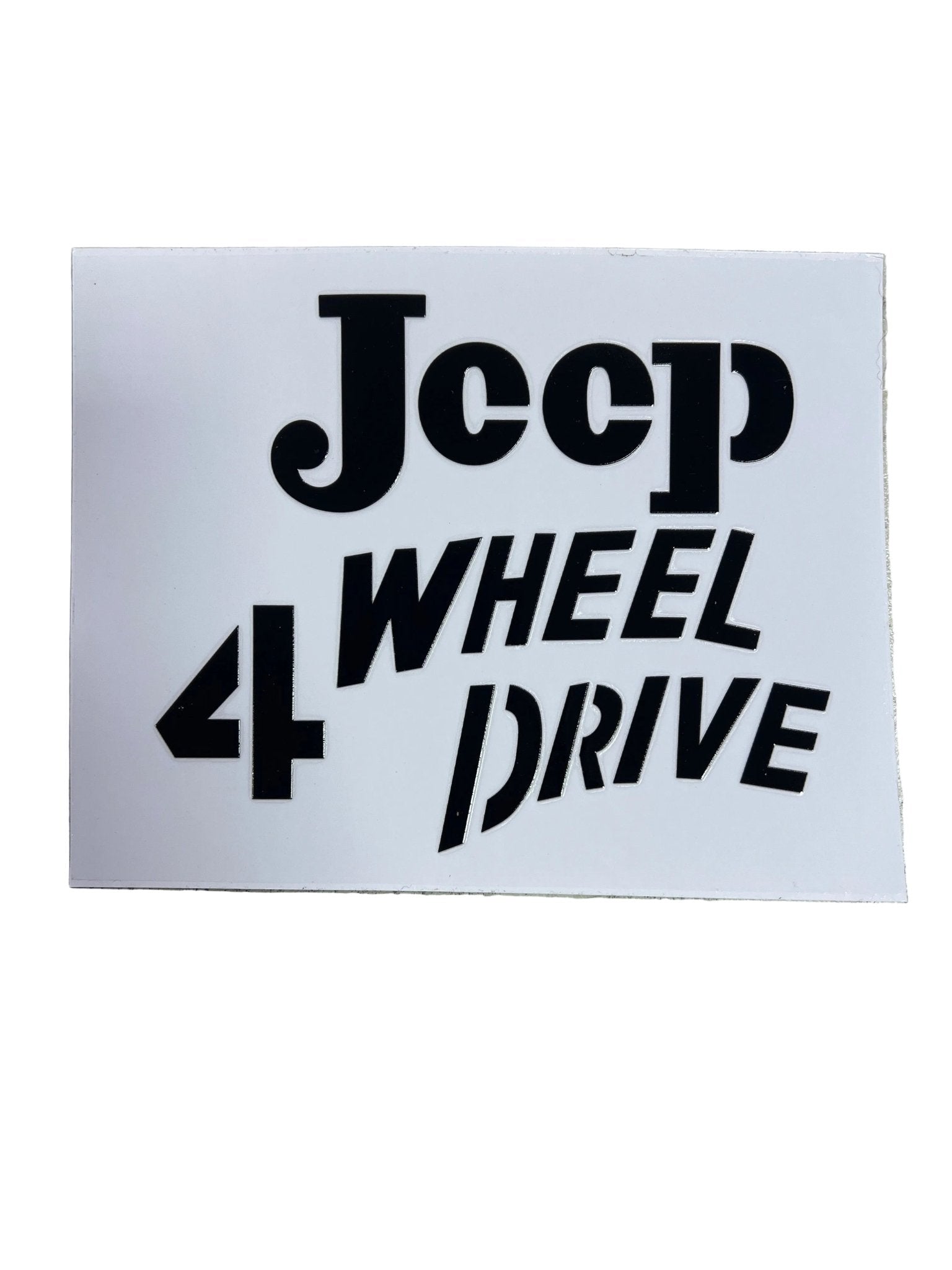 Black Vinyl Decal for Tailgate "Jeep 4 Wheel Drive" 1941 - 1971, Willys and Jeep - The JeepsterMan