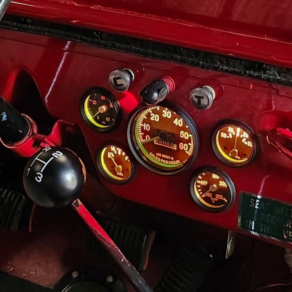Complete Speedometer (12 Volt) Gauges Kit, 1946 - 1964, Willys Jeep CJ2A, CJ3A, and CJ3B - The JeepsterMan