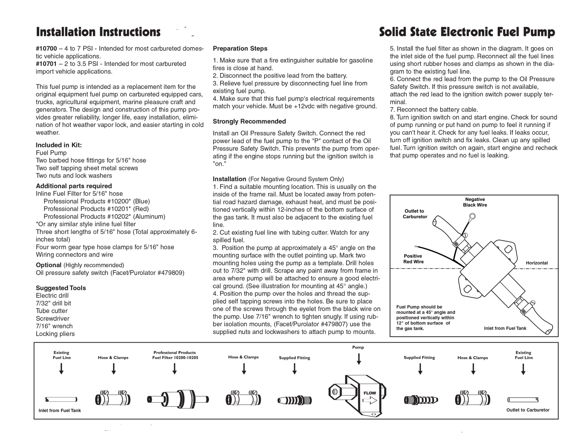 Electric Fuel Pump, 4 - 7 PSI, Universal, 1941 - 1976, Willys and Jeep Vehicles - The JeepsterMan