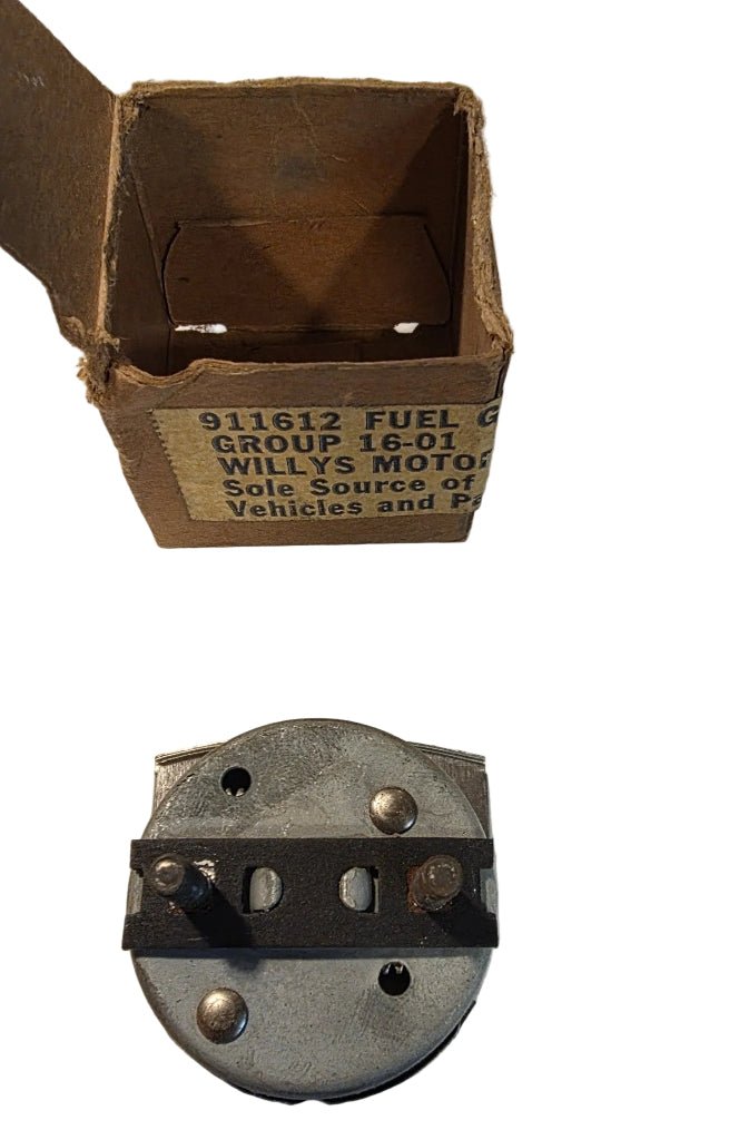 Fuel Gauge, Black Face, NOS, 1946 - 1949, Willys Jeepster, Truck, Station Wagon - The JeepsterMan