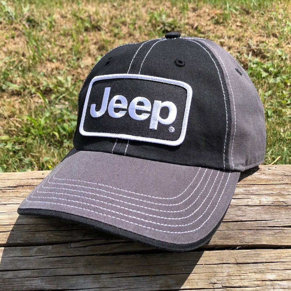 Hat - Jeep Chino Twill Patch - Black/Charcoal/White - The JeepsterMan