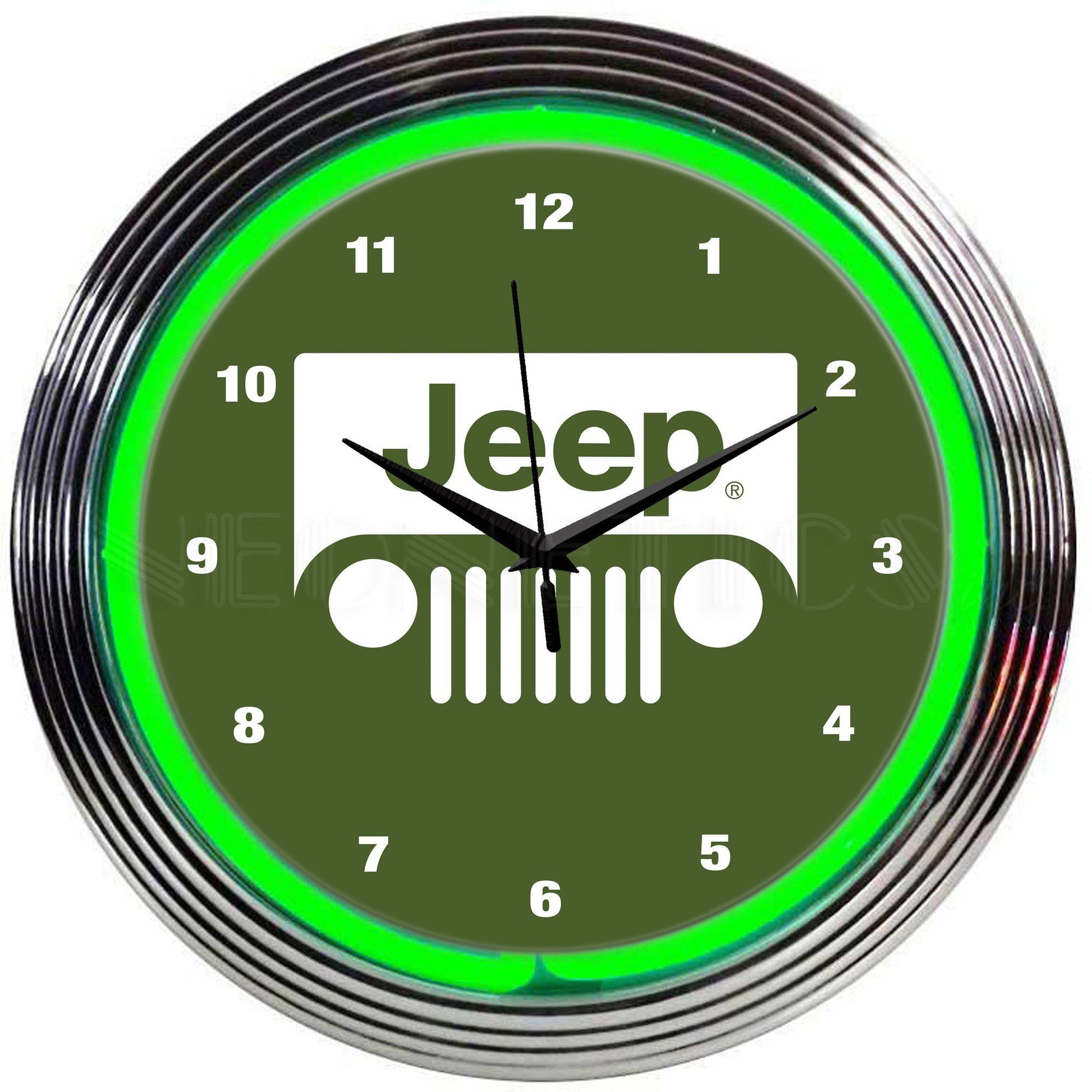 Jeep Green Neon Clock - The JeepsterMan