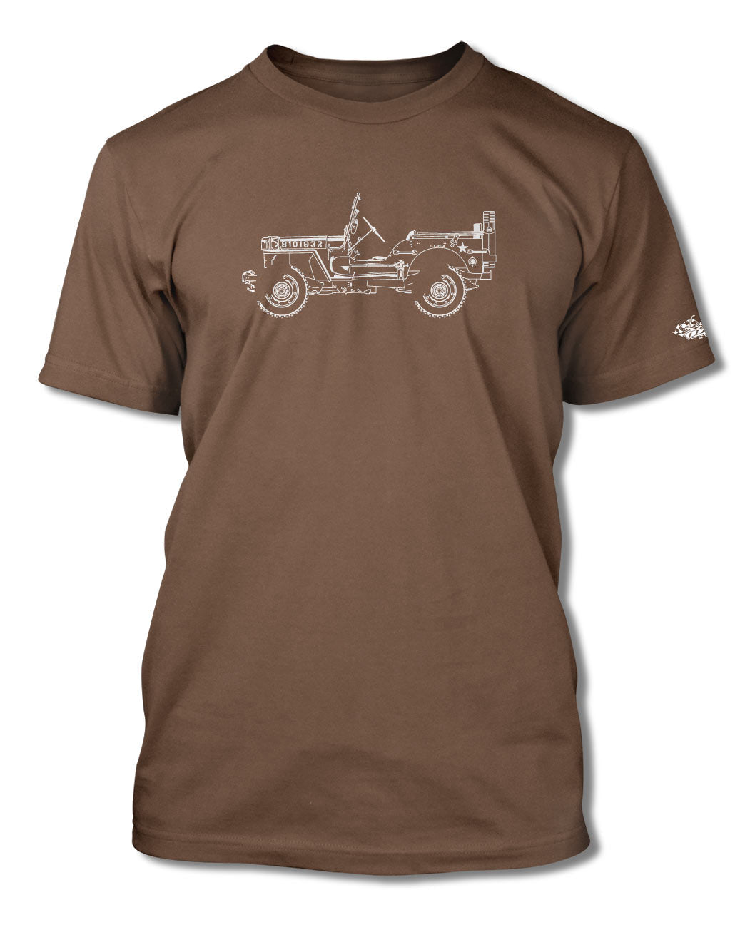 Jeep Willys WWII 1941 - 1945 T-Shirt - Men - Side View - The JeepsterMan