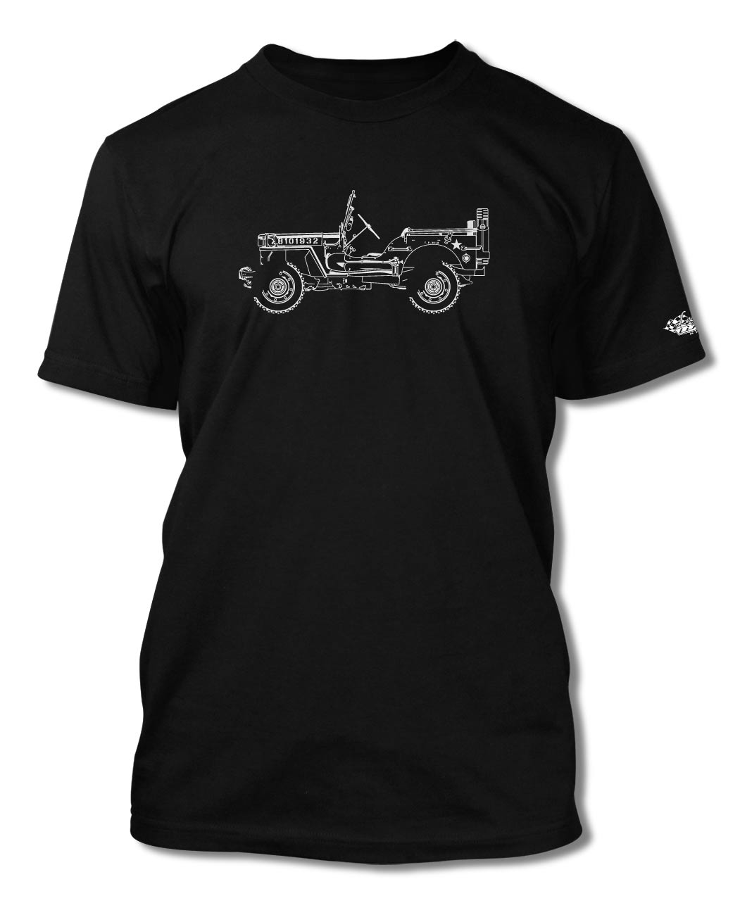 Jeep Willys WWII 1941 - 1945 T-Shirt - Men - Side View - The JeepsterMan