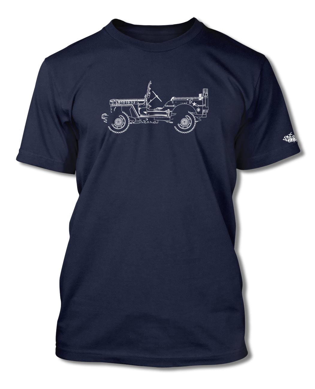 Jeep Willys WWII 1941 - 1945 T-Shirt - Men - Side View - The JeepsterMan