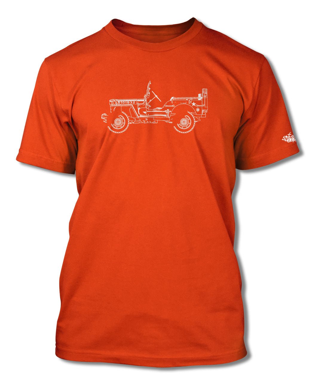 Jeep Willys WWII 1941 - 1945 T-Shirt - Men - Side View - The JeepsterMan