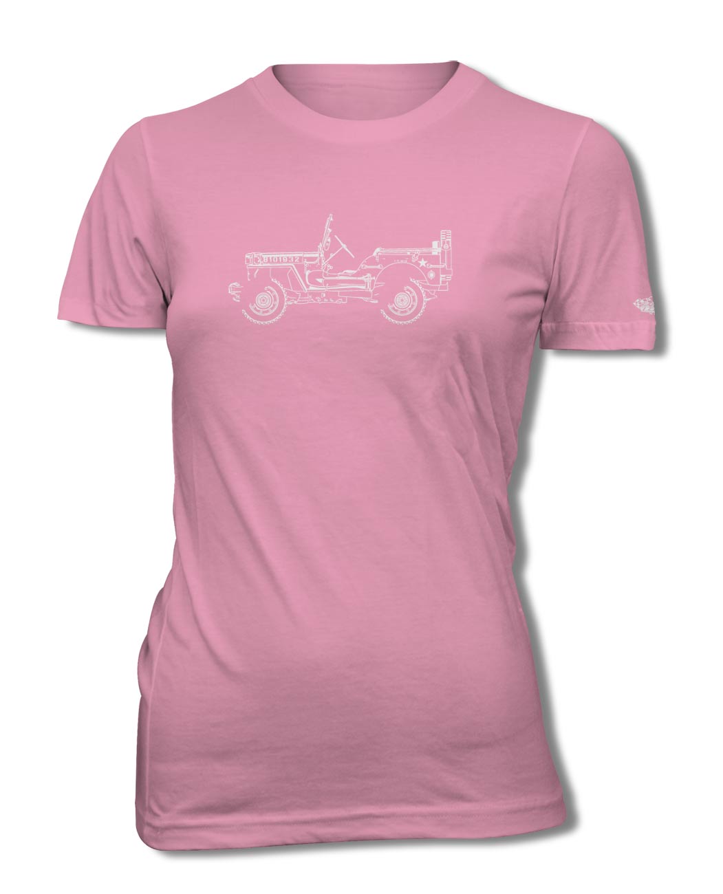 Jeep Willys WWII 1941 - 1945 T-Shirt - Women - Side View - The JeepsterMan