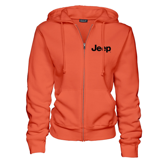 Ladies Jeep® Text Zip Hooded Sweatshirt - Harvest Orange - The JeepsterMan