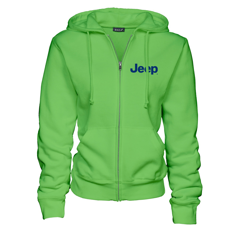 Ladies Jeep® Text Zip Hooded Sweatshirt - Lime - The JeepsterMan