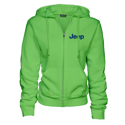 Ladies Jeep® Text Zip Hooded Sweatshirt - Lime - The JeepsterMan