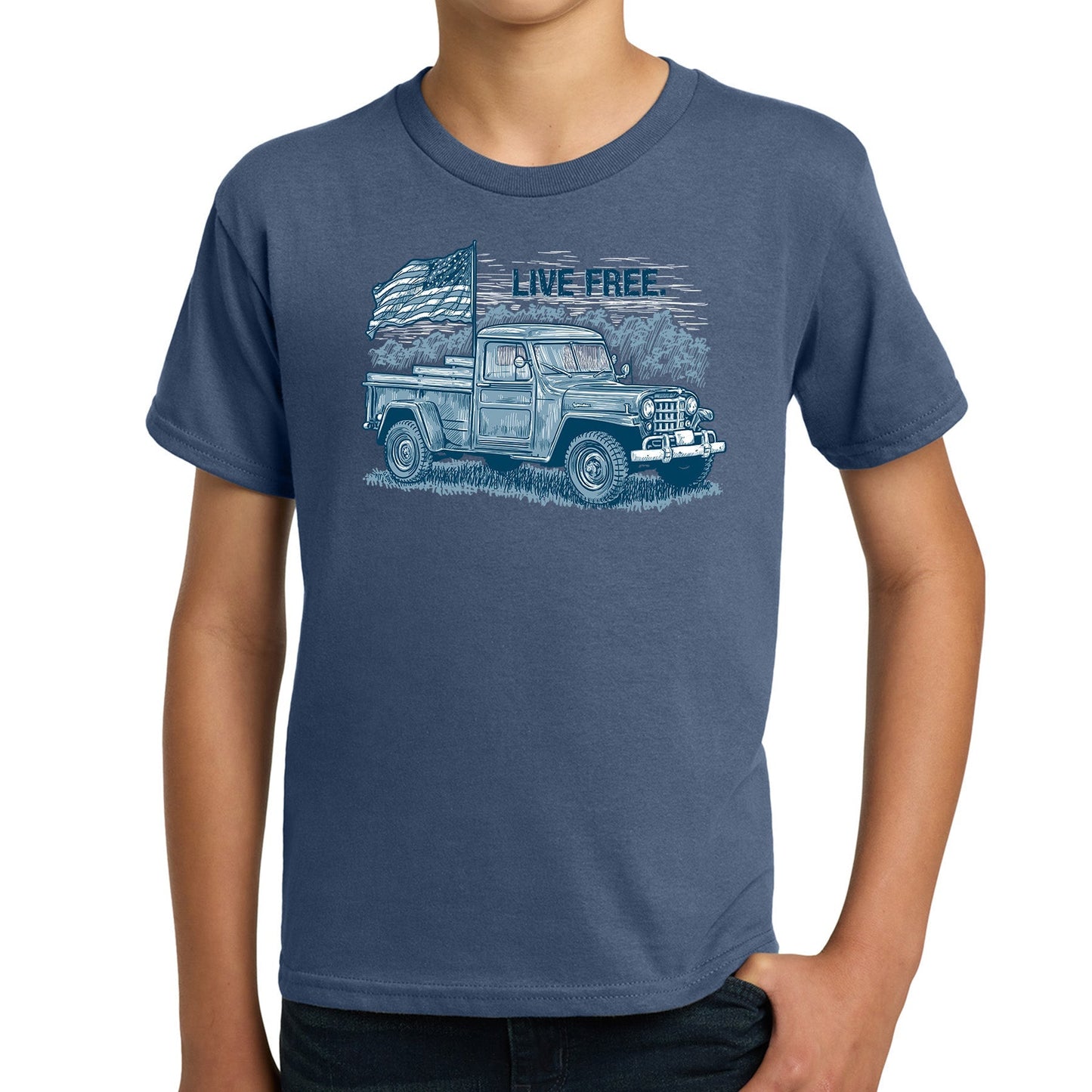 Live Free Youth T-Shirt - The JeepsterMan