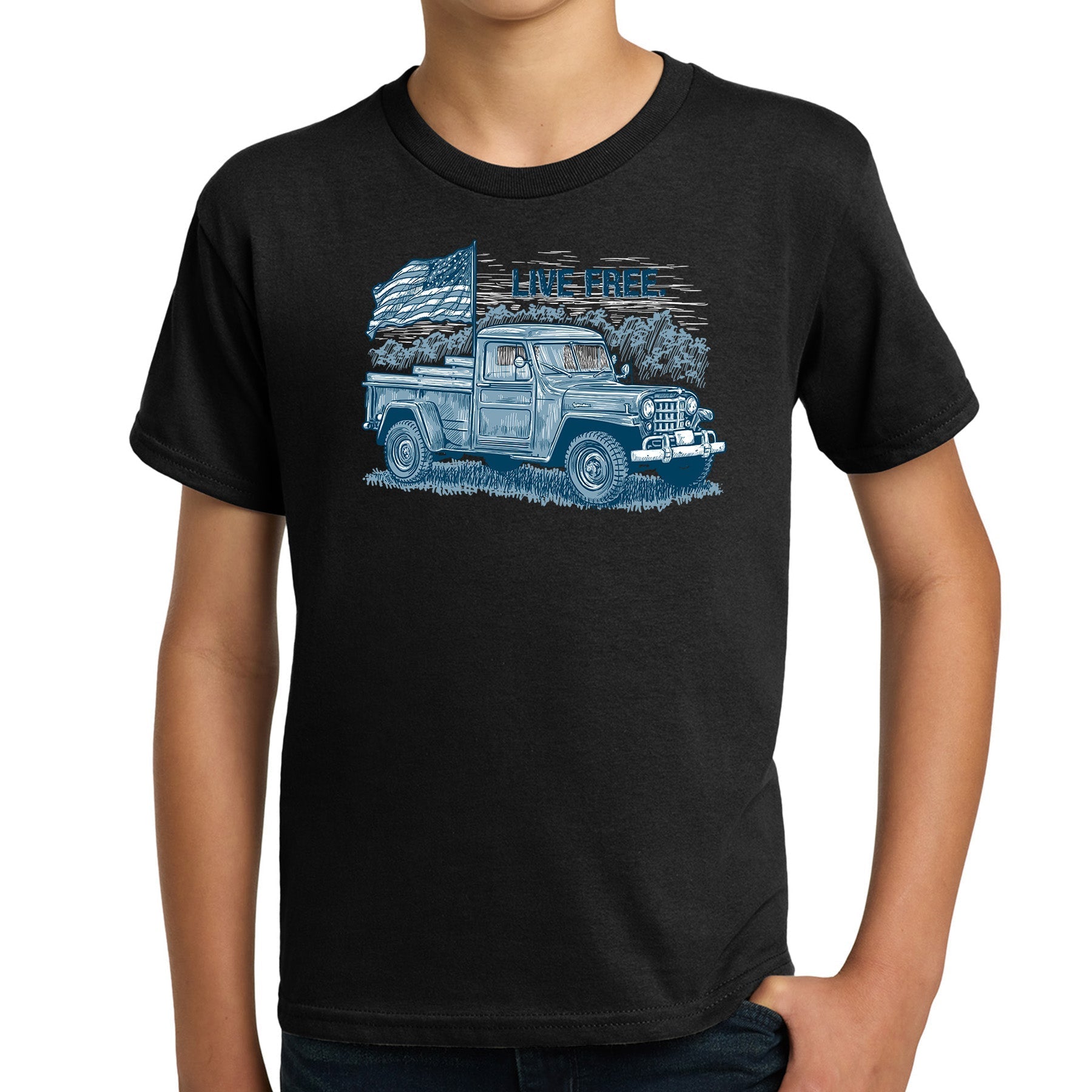 Live Free Youth T-Shirt - The JeepsterMan