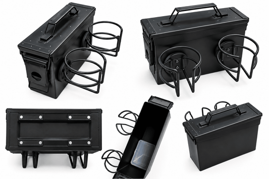 Magnetic Ammo Can Console with Dual Cup Holders - The JeepsterMan