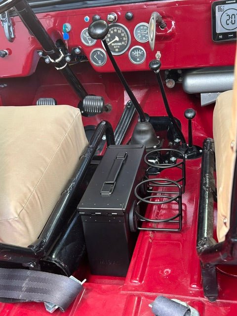 Magnetic Ammo Can Console with Dual Cup Holders - The JeepsterMan