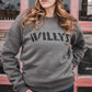 Mens Jeep® Willys Crew Sweatshirt - Heather Grey - The JeepsterMan