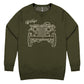 Mens Jeep® Willys MB Line Art Crew Sweatshirt - Military Green - The JeepsterMan