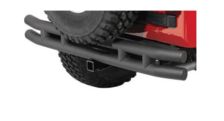 QR3 Dual - Tube Rear Bumper w/ Hitch, 1955 - 1986 Jeep CJ - 5 & CJ - 7 - The JeepsterMan